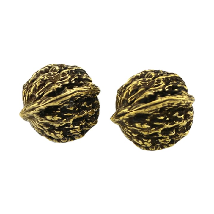 Figurina decorativa din alama YANYXR BCS3206219  forma nuca  pereche  auriu antic  3.5 x 3 cm