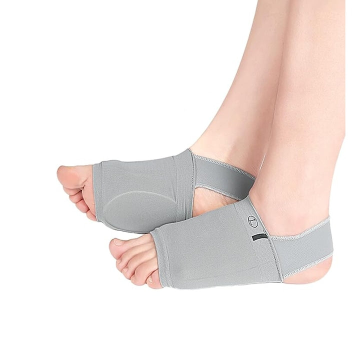 Set of 2 Orthopedic Heel Cups for Plantar Fasciitis and Flat Feet, Universal Size, Breathable, Unisex, 15.5x7.7cm, Gray