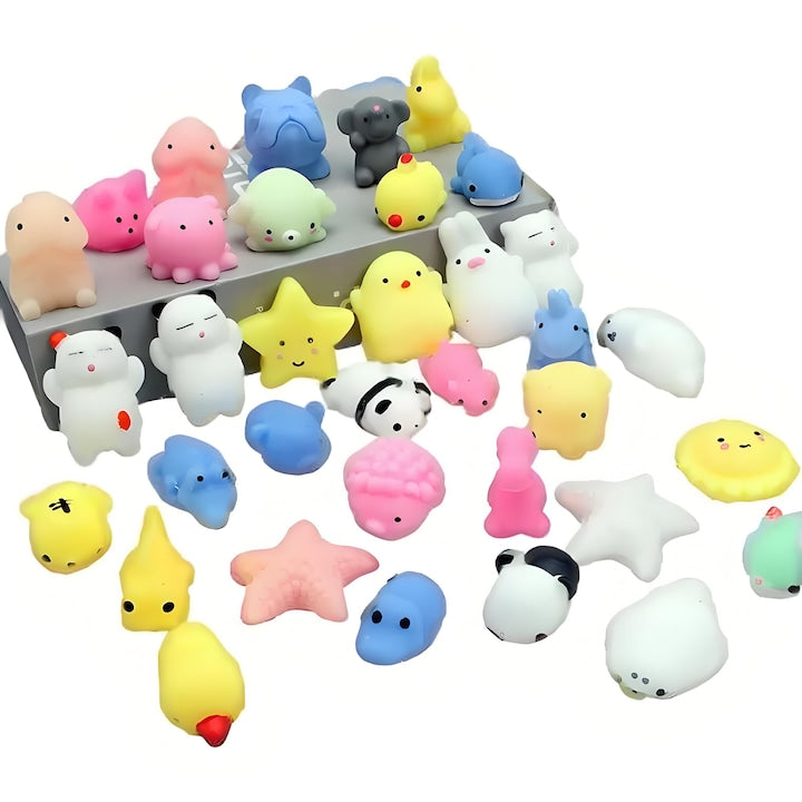 Set 50 Jucarii Squishy  Diverse modele  6x4x2cm  multicolor  termoplastic
