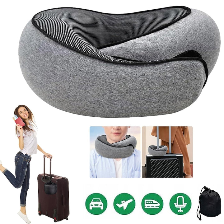 Travel Pillows for Airplanes Memory Foam Travel Neck Pillow Travel Neck Pillow 360° Head Support Ergonomic Design Suitable for Offices and Cars