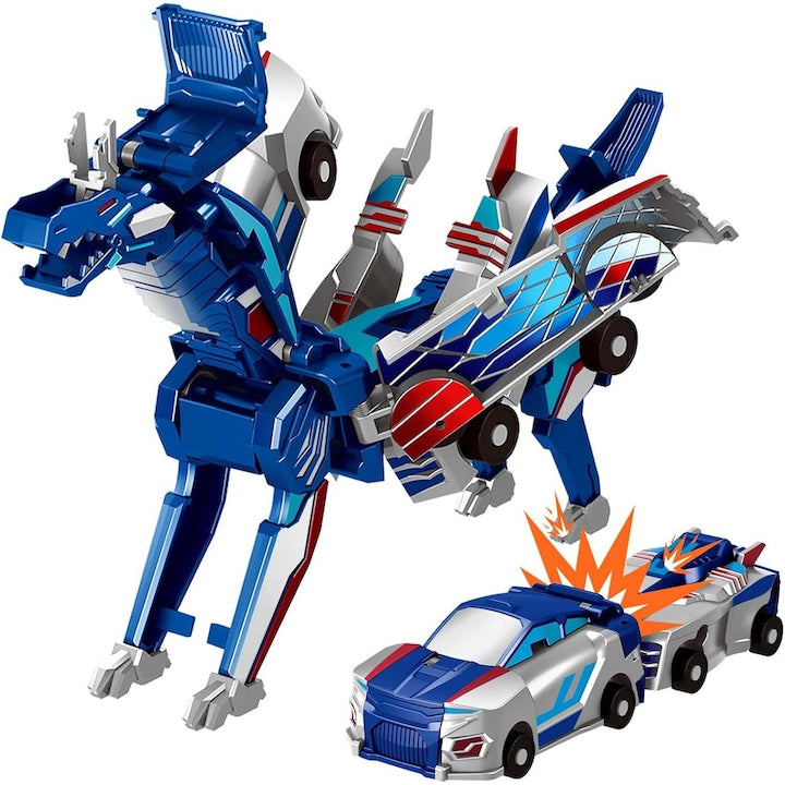 Set Camion Dinozaur Interactiv  Doua masini magnetice transformate in jucarii de dinozauri  multicolor  pentru copii 4-6 ani  OUYLAF  Jucarii pentru baieti si fete