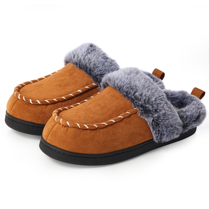 Fantasy - Papuci de casa pufosi  pentru barbati  Fleece pentru caldura  Parte superioara rafinata a pantofului  Interior moale  Talpa rezistenta la uzura si antiderapanta  44-45 EU