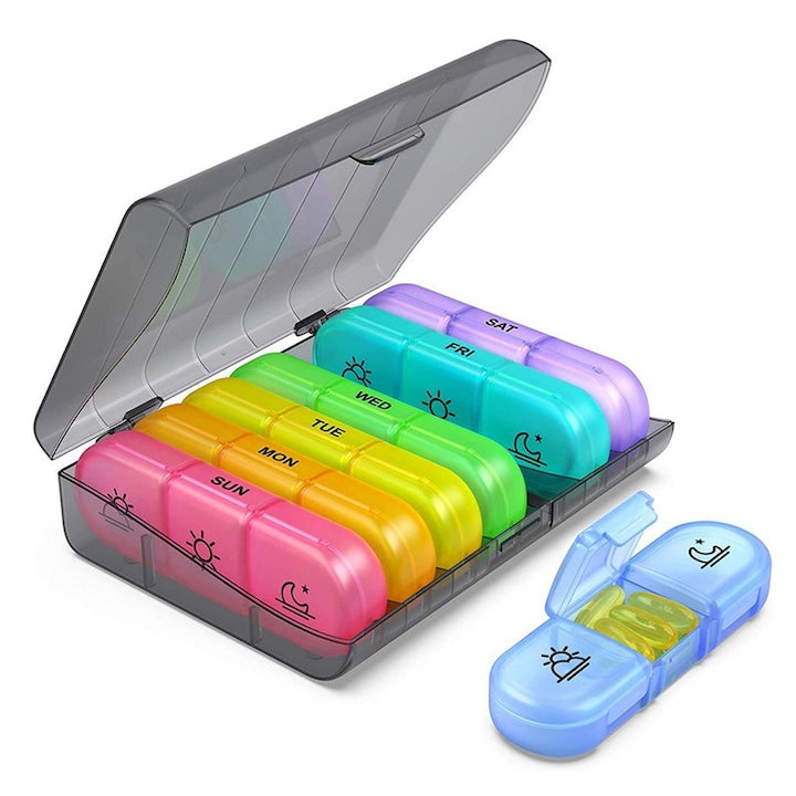 Organizator medicamente  VidFair  Plastic  21 Compartimente  Multicolor