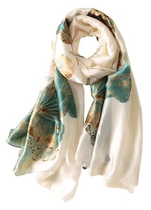 OEM - Women's Scarf Shawl Silk White Thin Light 90x90cm 12 installments with 0% interest