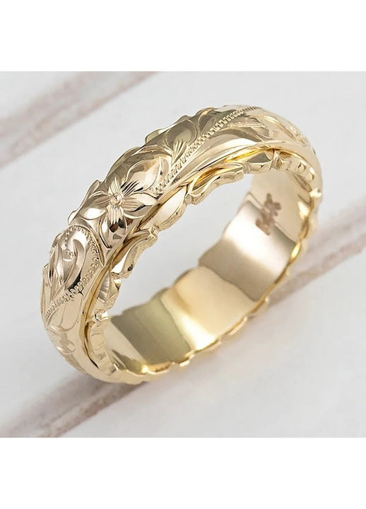 OEM - Engagement and wedding rings gold and silver elegant flower sizes 6-11 5g