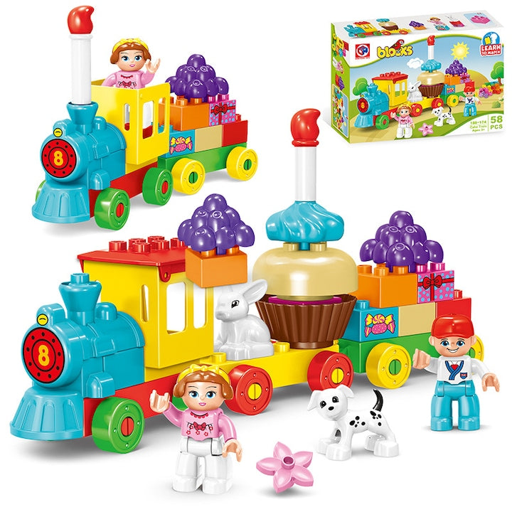 Set de Constructie  Omelivon  Trenul Zilei Aniversare  Jocuri Educative  Jucarii pentru Copii  Jucariia Interactive  Jucariis Baieti  Jucariie Fetite  Cadou Pentrus Copiis  18x33x5cm