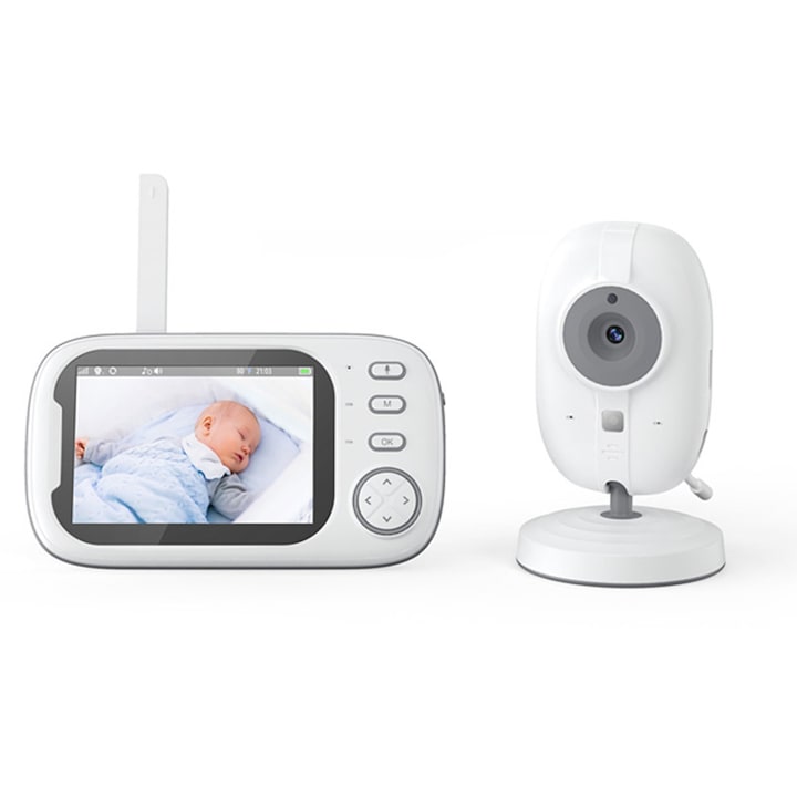 Baby Monitor  Duueyct  Camera Audio-Video Wireless  3.5'' LCD color  audio bidirectional  viziune nocturna infrarosu  senzor de temperatura  8 Cantece  Alarma/Control Volum  Flexibil si Stabil