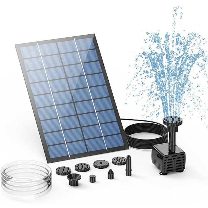 Fantana solara Pompa solara pentru iaz DIY cu teava de apa de 1 2 m  cu 8 duze  2 5 W