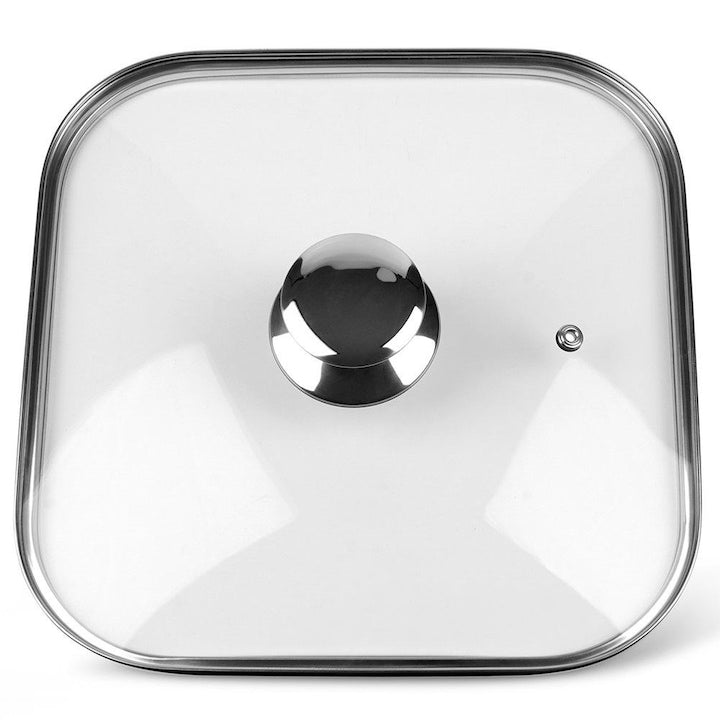 Capac Din Sticla  Orion  Grande  27x27x1.5 cm  Sticla  Rezistent La Temperaturi De Pana La 160°C  Dotat Cu Ventil  Maner Confortabil  Transparent