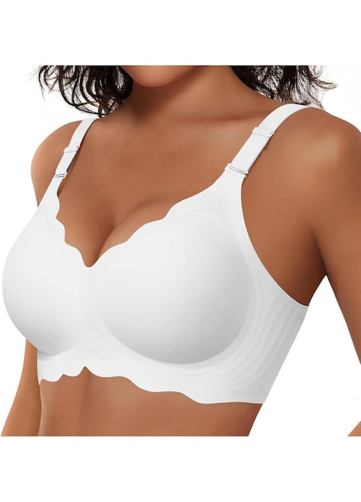 TUNANAN - Sutien dama  Sutiene fara cusaturi moale  bustiera confortabil push up  Alb