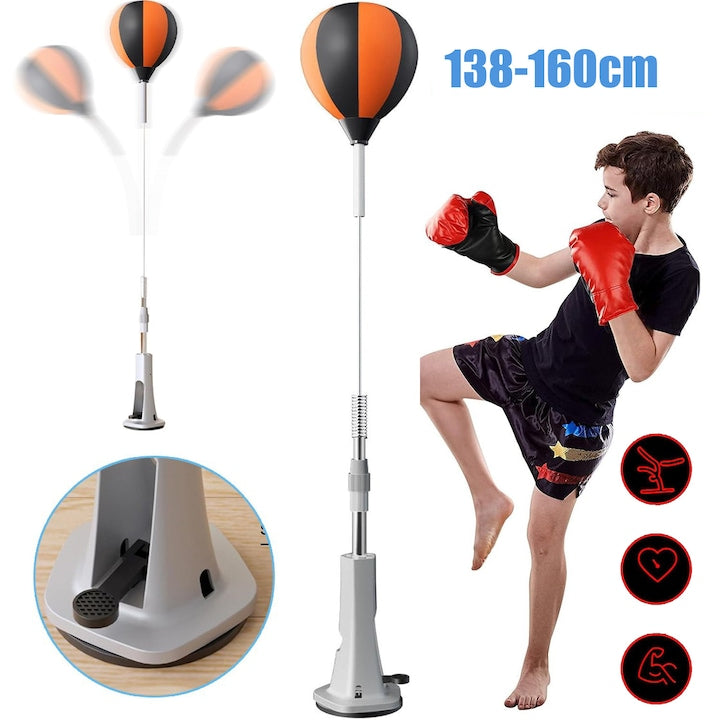 CHOOLY Reflex Boxing Bag, Adjustable 138-160cm, PU Leather, Equipment Set