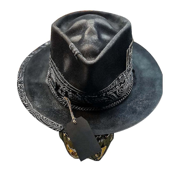 Palarie cowboy barbati  negru  material de calitate  usoara si confortabila