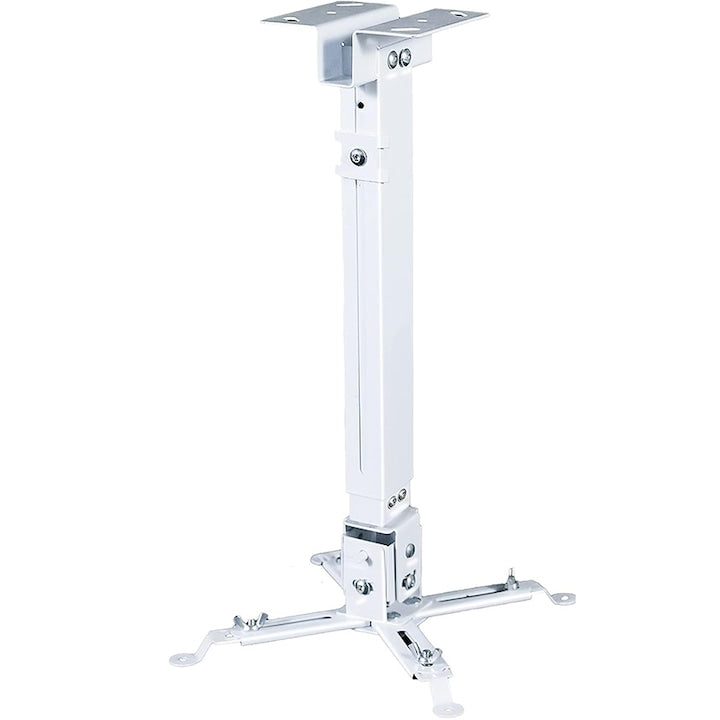 Suport videoproiector  Rqiurpn  montare pe tavan/perete  ajustabil  capacitate 20kg  alb