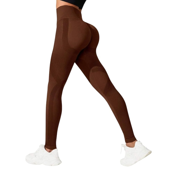 OEM - Elegant Sports Leggings High Waist and Push-Up Effect Brown 12 installments with 0% interest