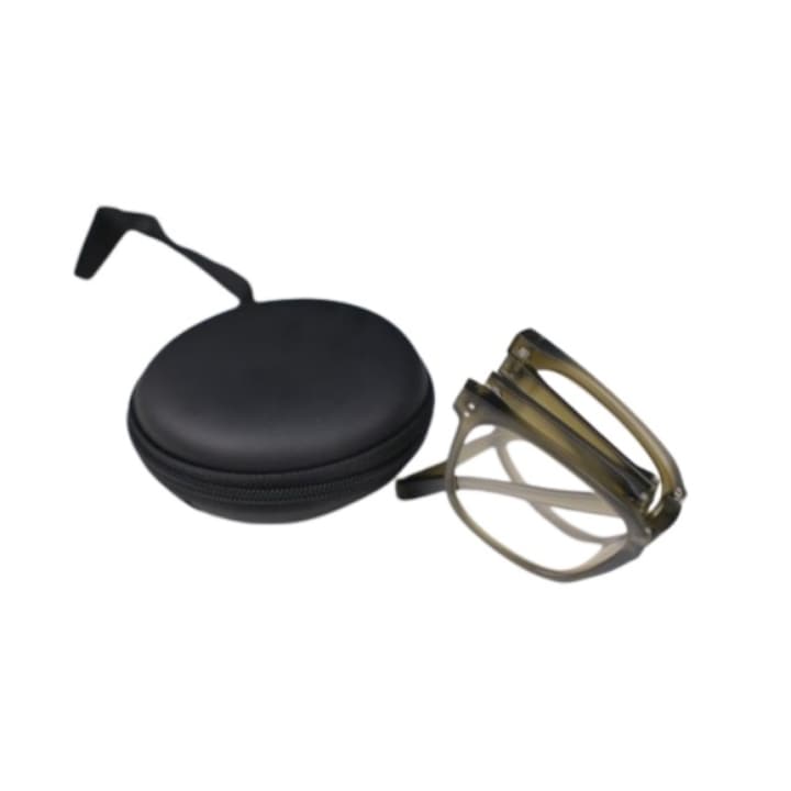 Ochelari de vedere pentru citit NAKANZI  Pliabili Ochelari de Lectura Dioptrii +2.0  Verde Masliniu- Anti-Lumina Albastra  Ultrausori  Portabili in Geanta sau Buzunar