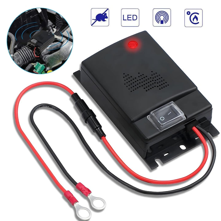 Dispozitiv ultrasunete  CHOOLY  repelent rozătoare  12V  negru  14x7x3cm