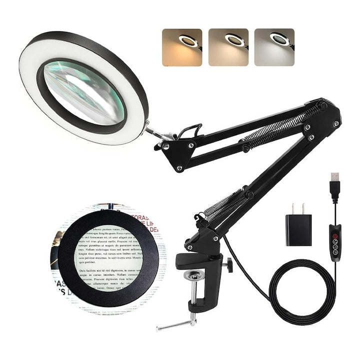 Lampa cu lupa Duueyct 5X  reglabila  negru  18"