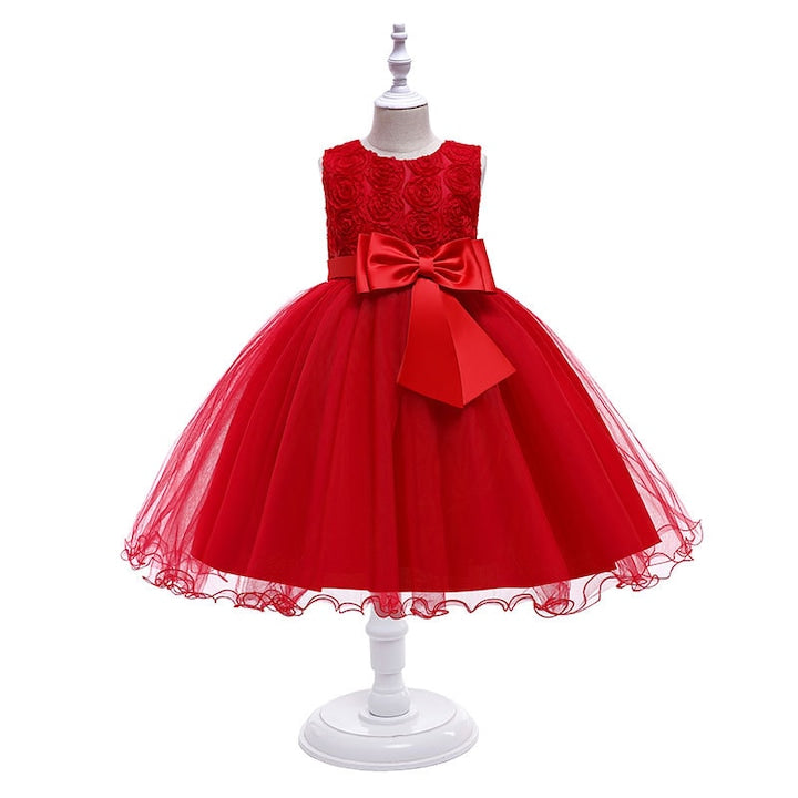WOCANIUB - Rochie pentru fetite  Dantela/Voaldwqf  Rosu 12 rate cu 0% dobândă