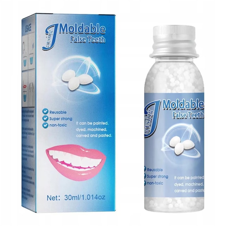 Kit de restaurare dentara temporara  AjieQaQ  rasina termoplastica  30 ml  non-toxic  pentru dinti
