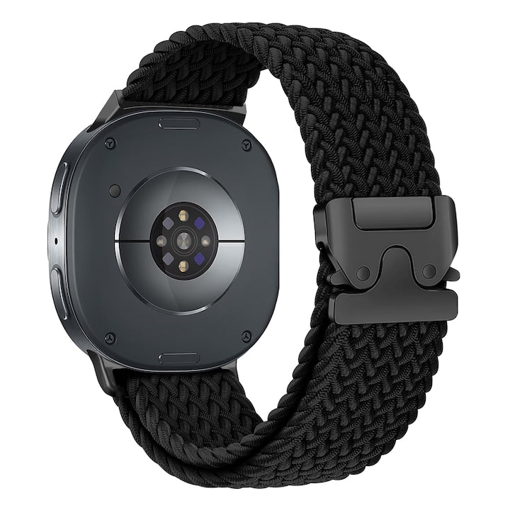 Watch strap for Samsung Galaxy Watch 8/8 Classic 40 44 46 mm for men and women, elastic nylon, adjustable, parachute buckle, Black