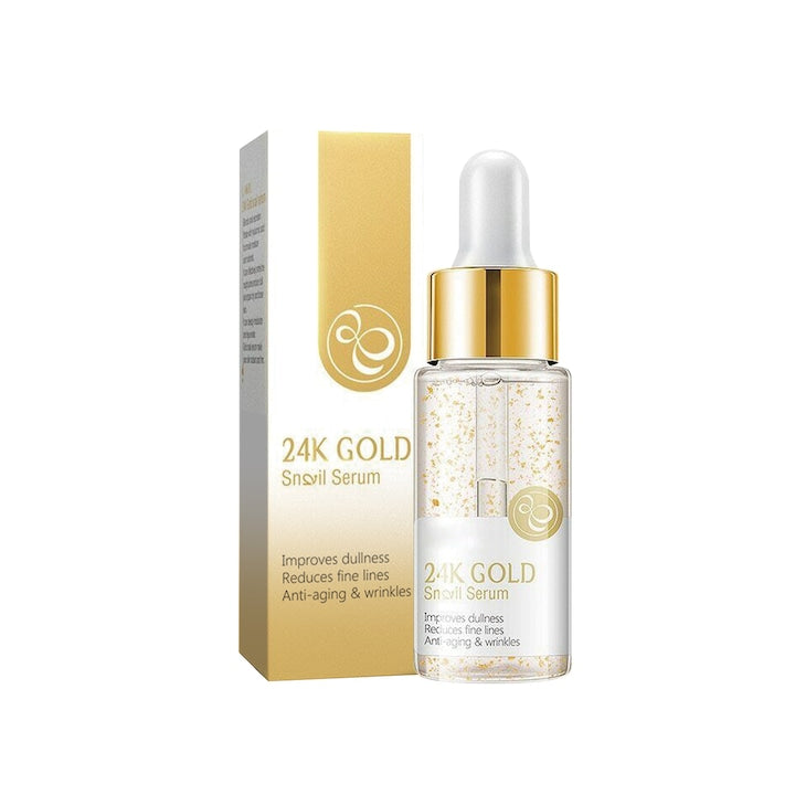 Serum anti-imbatranire cu aur 24k  tratament pentru fata  textura usoara  30ml