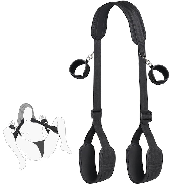 Set de jucarii sexuale BDSM  Leagan cu Scaun  usa de agatat catuse leg Restraints Stretcher  Bondage Slave  Sling din piele  distractie de cuplu  Sex Swing Setting Strap  Safe Adjustable Soft Plush Pads  OUYLAF  negru