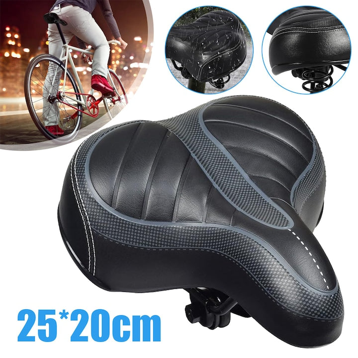 Bicycle saddle CHOOLY black 20x25cm ergonomic waterproof with double springs