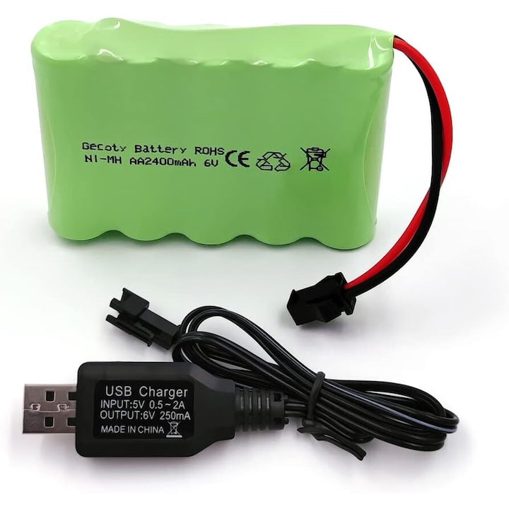 Baterie 6V 2400mAh Ni-MH AA  cu SM-2P 2Pin Plug pentru RC Truck Cars