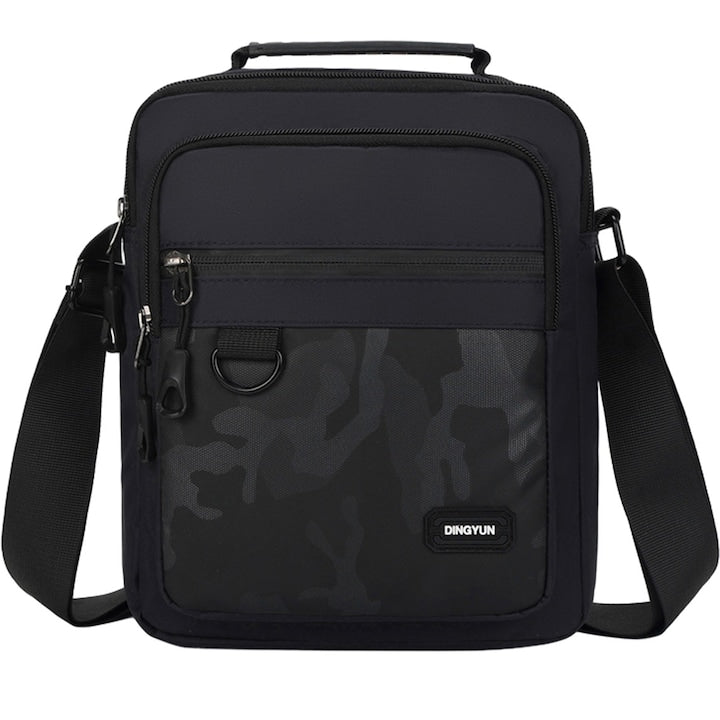Axroad Mall - Men's Bag Adjustable Shoulder Strap Large Capacity Water-Resistant Worn on shoulder or as a crossbody Can hold phone, glasses, small tablets For travel, vacation Polyester 20x25x6.5cm Black 12 installments with 0% interest