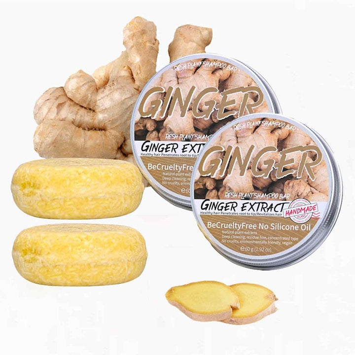 Set 2 sampoane solide sapun ghimbir pentru cresterea parului  natural  60gx2