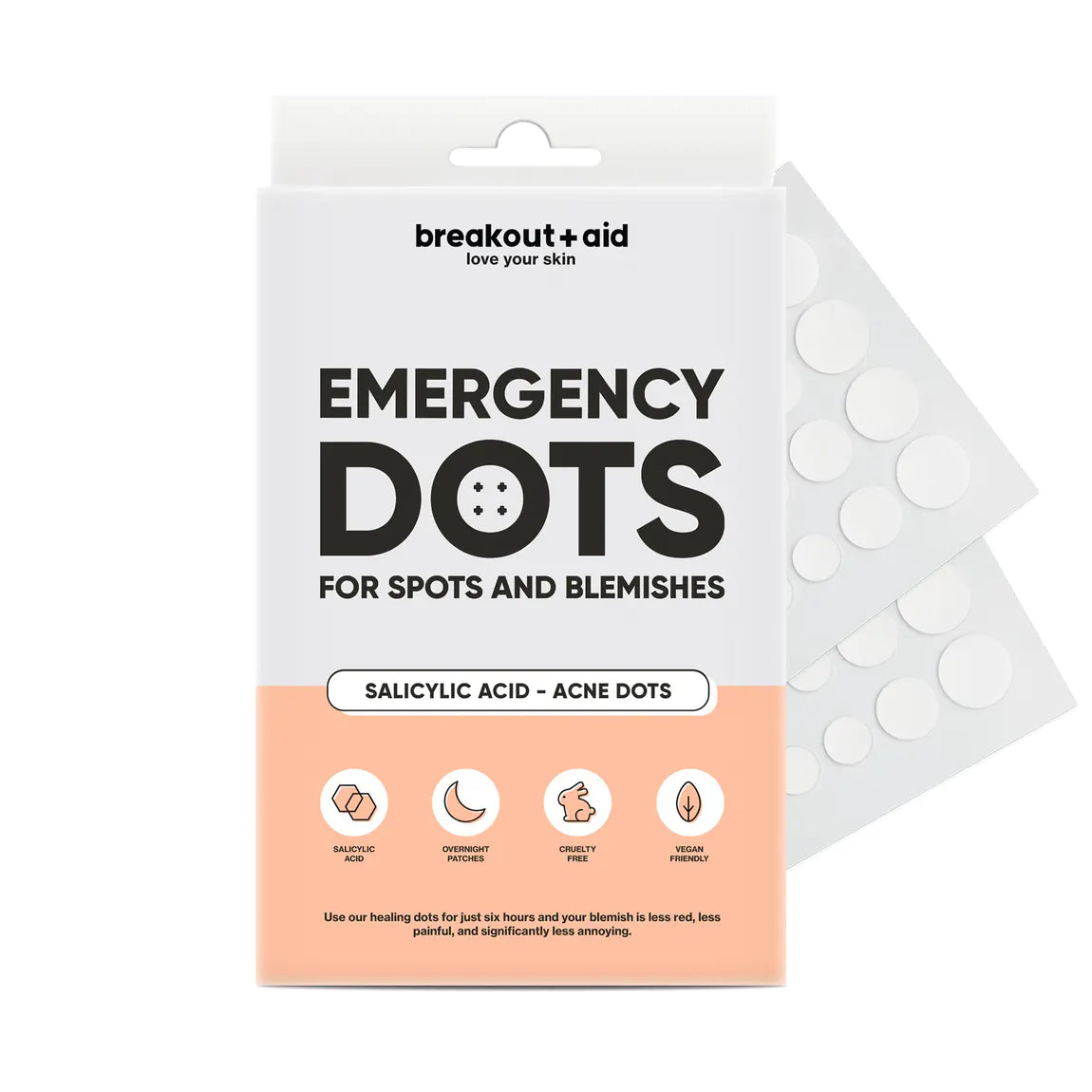 Plasturi anti acnee cu acid salicilic, Breakout+Aid Acne Dots (48 plasturi)