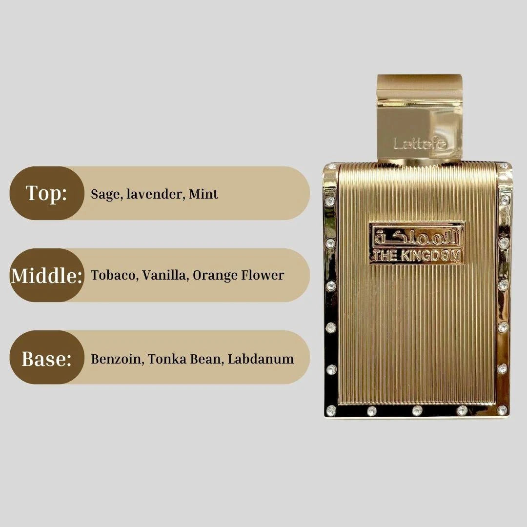 Apa de Parfum The Kingdom Men, Lattafa, Barbati – 100ml